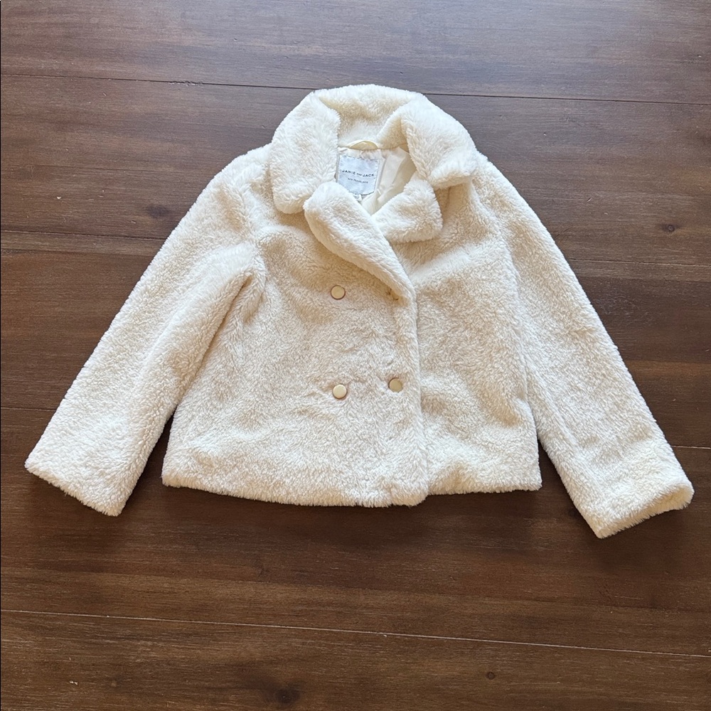 Size 7 to 8 Janie and Jack FAUX FUR Sherpa coat